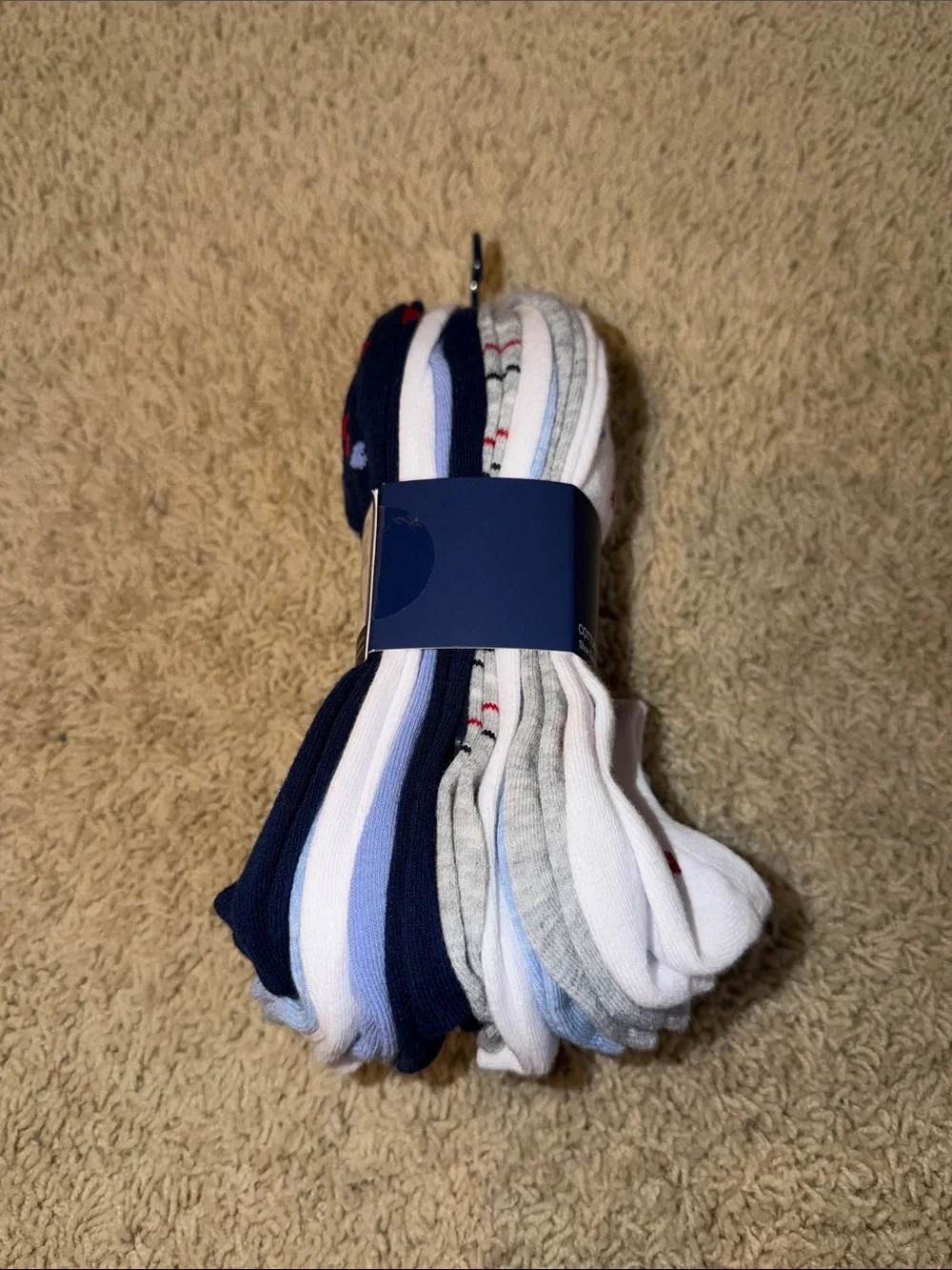 GAP Low-Cut Socks White, Blue, Gray & Light Blue